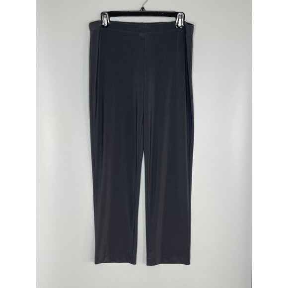 Clara Sunwoo Signature Straight Leg Pull On Ankle Pants Charcoal Gray Size Med‎ - Picture 1 of 6